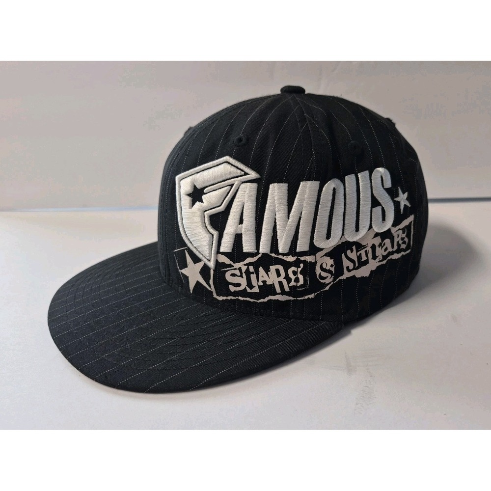 Vintage Famous Stars and Straps Flexfit Hat Black Embroidered Logo Small/Medium